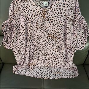CAbi Blush Leopard Print Blouse
